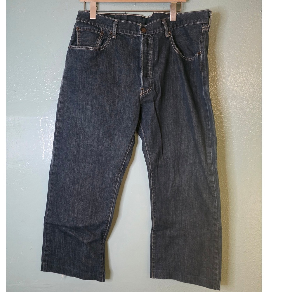 Levi's 501 Jeans Dark Wash Indigo Button Fly Straight Leg W34 L25